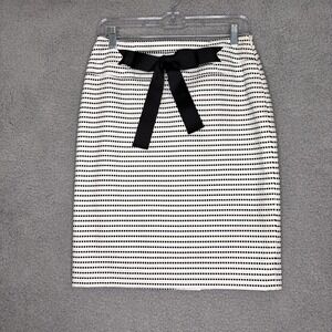 Cass Skirt Women 2 Black White Striped Career Work Professional Business Preppy